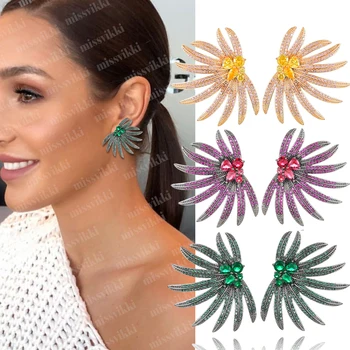 

Missvikki Elegant Famous Full CZ Original Design Trendy Earrings Jewelry for Bridal Wedding Women Daily Party Show Earrings