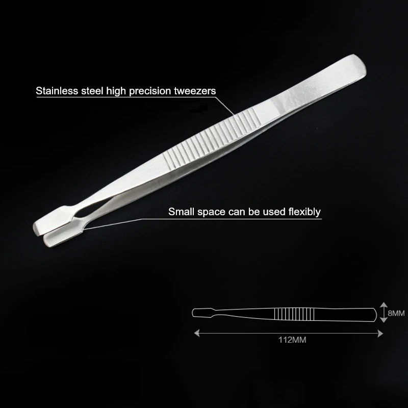 4 шт./компл. Точность Пинцет Нержавеющая сталь толстые электроники пинцет для бровей Пинцет из нержавеющей стали на нескользящей подошве макияж ремонт мульти инструменты