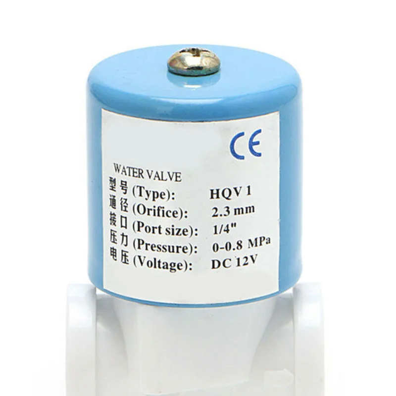 G1/4 Соленоидный клапан пластиковый нормально закрытый 2 способа 12 V/DC 0-120PSI 0-0.8MPa набор