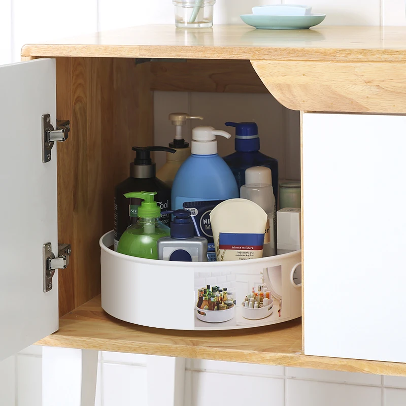Новое кухонное Хранение продуктов контейнеры пластиковый вращающийся лоток для хранения Анти-скиды макияж приправа коробка для хранения для дома