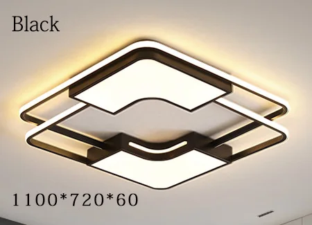 Квадратный современный светодиодный светильник для гостиной, спальни, столовой, кабинета, дома, AC85-265V, Потолочная люстра, лампы - Цвет абажура: 110CM