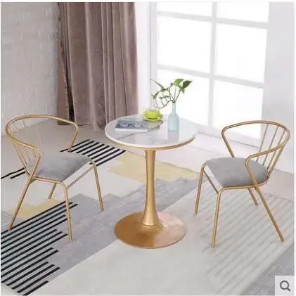 Nordic marble bar table contracted iron art against the wall high table household milk tea cafe bar long and chair