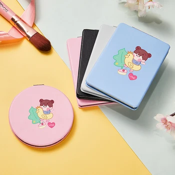 

Funny Cute Light Portable travel Makeup Mirror with 2 Sides for Girl Folding Compact Cosmetic Vanity Pocket Magnifying Mirrors