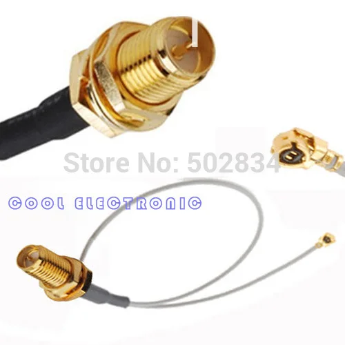 

200pcs/lot RF Pigtail RP-SMA Female Jack(Plug Pin) bulkhead to u.FL/IPX cable 1.13mm 20cm cable