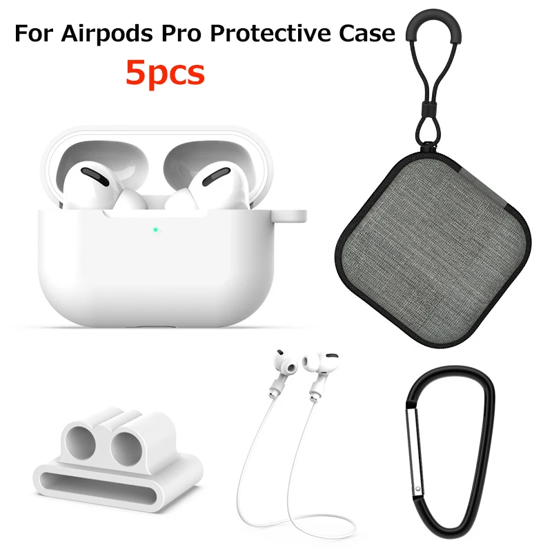 JINSERTA, мягкий силиконовый чехол, набор для Airpods Pro, анти-потеря, веревка, держатель на запястье для Airpods Pro, зарядная коробка, Прямая поставка