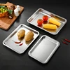 Stainless Steel Rectangle Deepen Storage Tray Dinner Plate Oven Cake Baking Pan Bread Bakeware Food Container Kitchen Accessorie 3