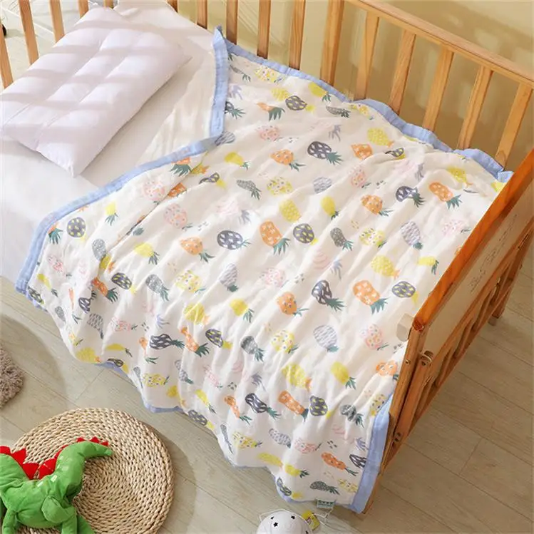 Camadas de Algodão Grosso Musselina Cobertor Swaddle Bebê Verão Capa Carrinho Banho Toalha Multi Uso Recebendo 6 5 Cheap Cobertores e mantas