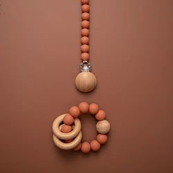 2Pcs Beech Baby Teething Pacifier chain Rings Baby Teethers Accessories For Baby DIY Necklace Bracelet Making 2021