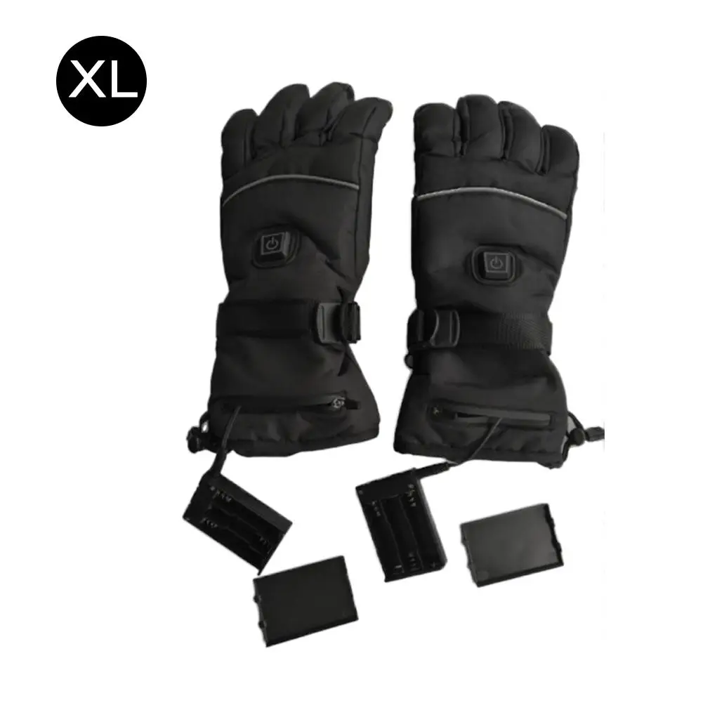Новые 1 пара зимние USB грелка для рук термальные электрические перчатки с подогревом на батарейках для мужчин и женщин мотоциклетные лыжные перчатки - Color: 04 Battery case XL