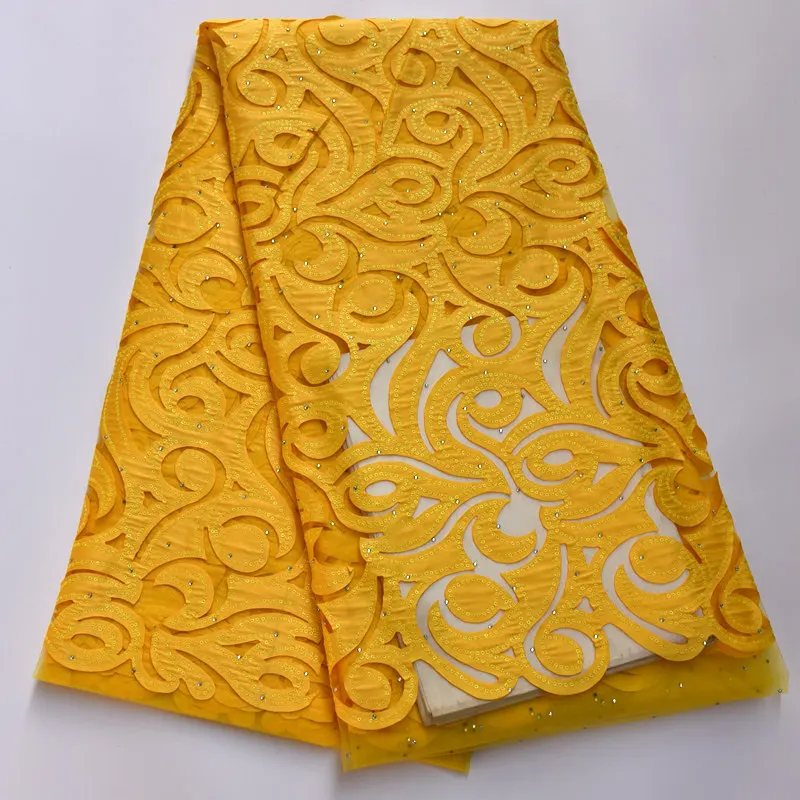 Новейшее желтое кружевное праздничное платье 2019 нигерийская французская