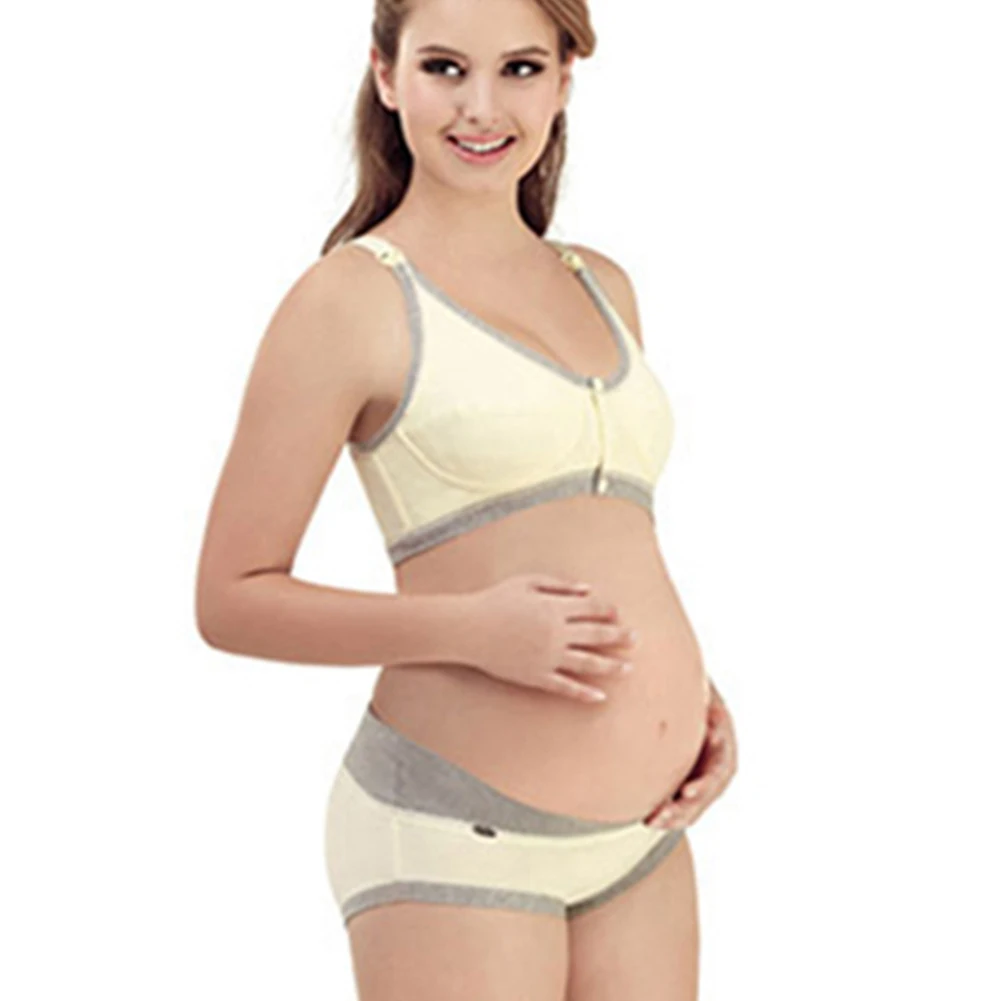 Maternity Underwear Set Nursing Bras and Briefs Panties Pregnant Front Closure Cotton Brassiere Knicker Pregnancy Lady Intimates push up bra backless women bras low cut sexy plunge brassiere open back wedding underwear invisible seamless deep u lingerie