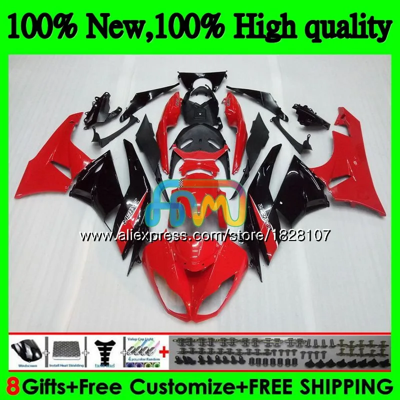 Корпус для KAWASAKI ZX636 ZX600 ZX-6R ZX 6R ZX 636 600CC 9BS. 17 ZX-636 ZX6R 09 10 11 12 2009 2010 2011 2012 фабрики "Красный обтекатель