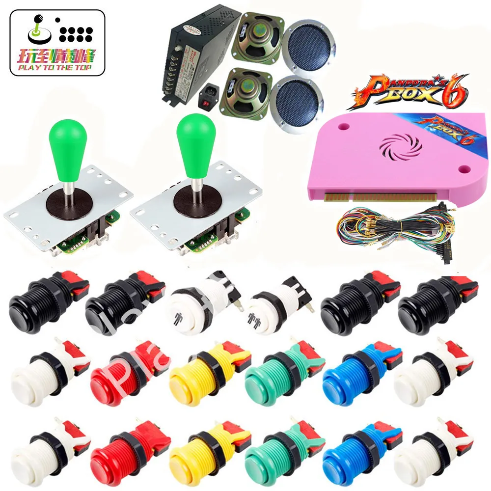 Новая аркадная игра DIY kit Pandora Box 6 модульная доска JAMMA 1300 в 1 с блоком питания джойстик светодиодная кнопка для видеоигр блок для игрового автомата