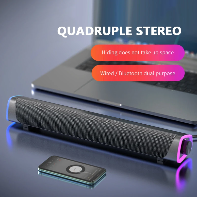 Bluetooth-динамик Soundbar 5.0 проводные колонки для компьютера стерео сабвуфер звуковая