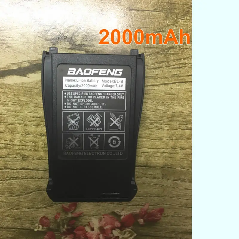 BL-B 2000mAh литий-ионный аккумулятор для Baofeng Walkie Talkie UV-B5 UV-B6 двухдиапазонный двухсторонний радиоприемник