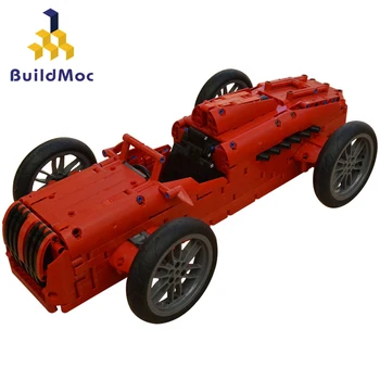 

BuildMoc Technic Rc Car Red Classic Super Racing Car Motor Vehicle Model Building Blocks Speed Champion Toys For Boys Kid Gifts