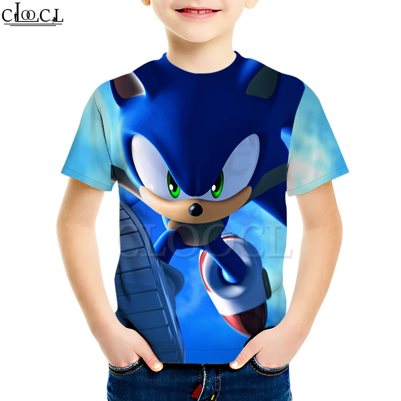 Kids T shirt 16 Креативные футболки с супер Соником толстовка с короткими рукавами и 3D принтом для мальчиков и девочек повседневные Семейные футболки для детей, озорных детей, дропшиппинг - Цвет: Kids T shirt 16