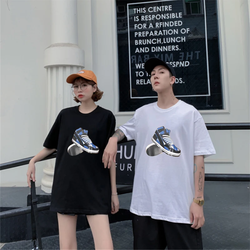 

New 2020 hot all-match cute minimalist Tshirt catoon print Loose clothes cotton men hip hop casual personality men summer top
