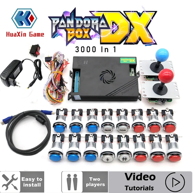 $94.05 2 Player Copy Sanwa Joystick Chrome LED Push Button Original Pandora Box DX Kit DIY Arcade Machine Home Cabinet with Tutorial