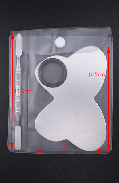 Steel Makeup Mixer Nail Art Polish Mixing Plate Foundation Eyeshadow Eye Shadow Mixer Palette with Spatula Rod