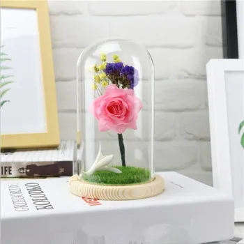 

10*20cm Flat Log Base Glass Dome Vase Home Decoration Diameter=10cm Height=20cm Glass Dome Friend Gift Wedding Decoration