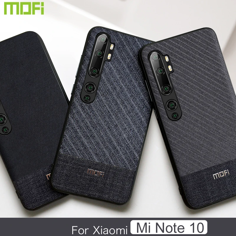 Чехол Mofi для Xiaomi Mi Note 10 чехол Note10 защитный перчатка костюм ткань делового