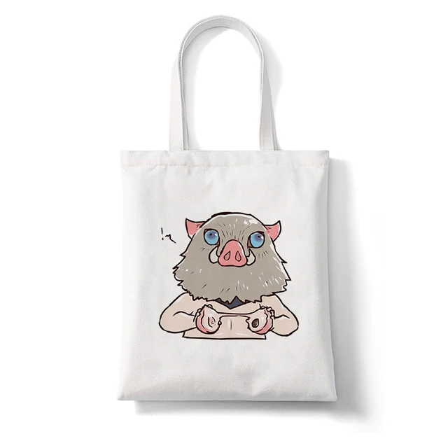 Shopping Bags Shopper Bag Demon Slayer Anime Rengoku Kyoujurou Kimetsu No Yaiba Harajuku Canvas Tote Bag Handbags Shoulder Bags B137U