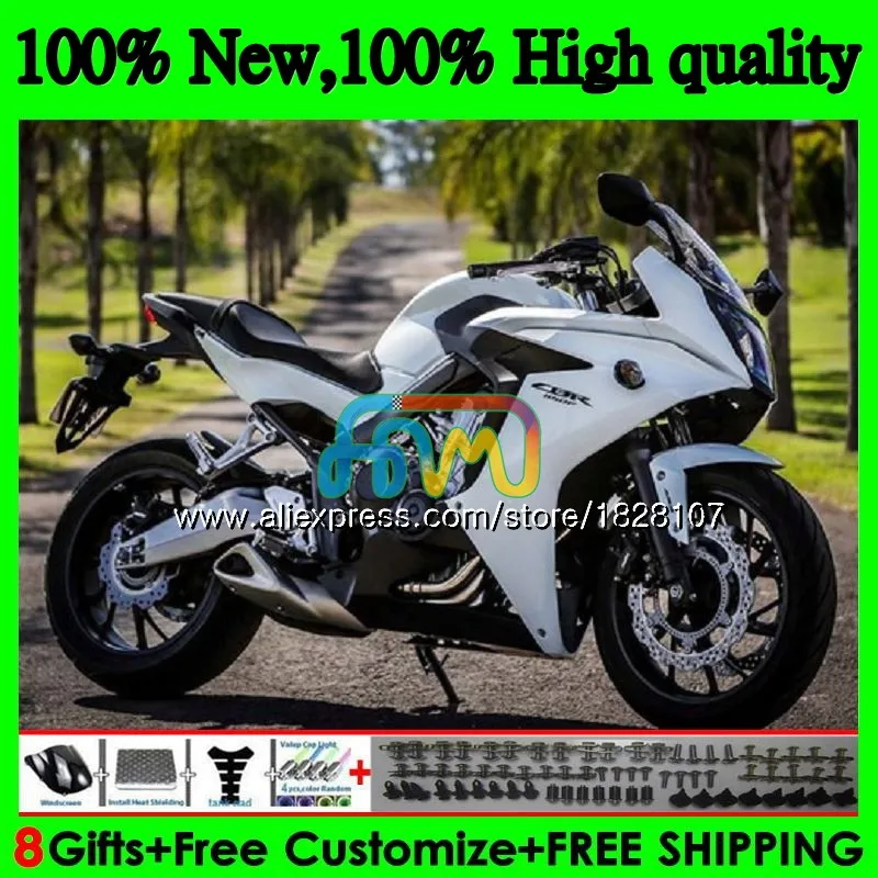 CBR-650F для HONDA CBR 650 F CBR650F, 11, 12, 13, 14, 15 лет, цвет: белый, черный, 83BS. 10 CBR650 F CBR 650F 2011 2012 2013 обтекатель