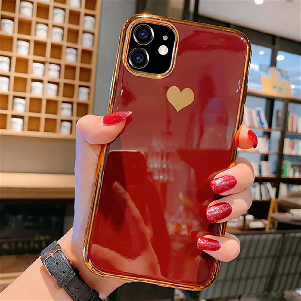WR Lovebay для iPhone 11 чехол Love Heart для iPhone 7 8 6 6s Plus 11 Pro X XR XS Max покрытие чехол для телефона Мягкий ТПУ силиконовый чехол - Цвет: WR