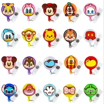 

Minnie classic Retractable Badge Reel High quality silicone Cartoon Student Nurse ID Name Card Badge Holder