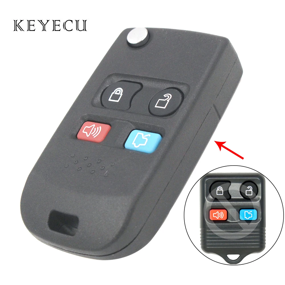 Складной чехол Keyecu откидная оболочка ключа дистанционного управления для Ford Crown
