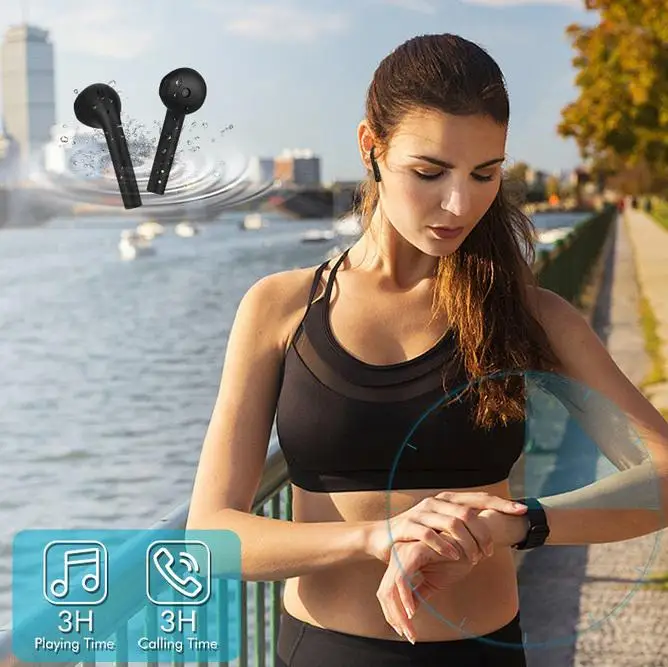 BEESCLOVER T1 сенсорные Bluetooth наушники TWS 5,0 беспроводные Bluetooth вкладыши type-C Быстрая зарядка HiFi стерео Bluetooth наушники d40