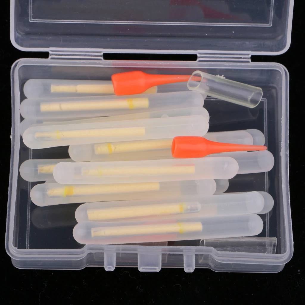 15pcs Portable Luminous Clip on Rod Tip Night Fishing Glow Light Stick Bite Indicator Night Light Alert with Box