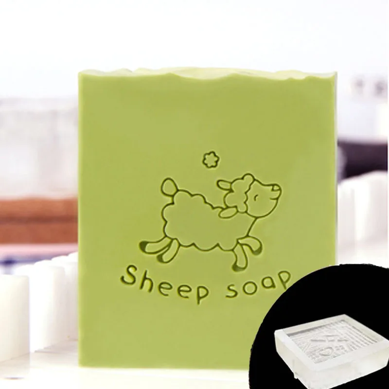 Transparent Acrylic Soap Stamp for Soap Making, Animal, Sheep, Dove Pattern, Home Cleaning, Natural Seal, Chapter Seal