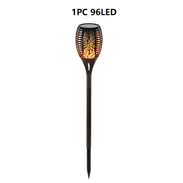 Garland Solar Flame Lamp Flickering LED Solar Waterproof Landscape Lawn Lamp Solar Battery Outdoor Garden Torch Light Spotlight - Испускаемый цвет: 1pcs 96 LED