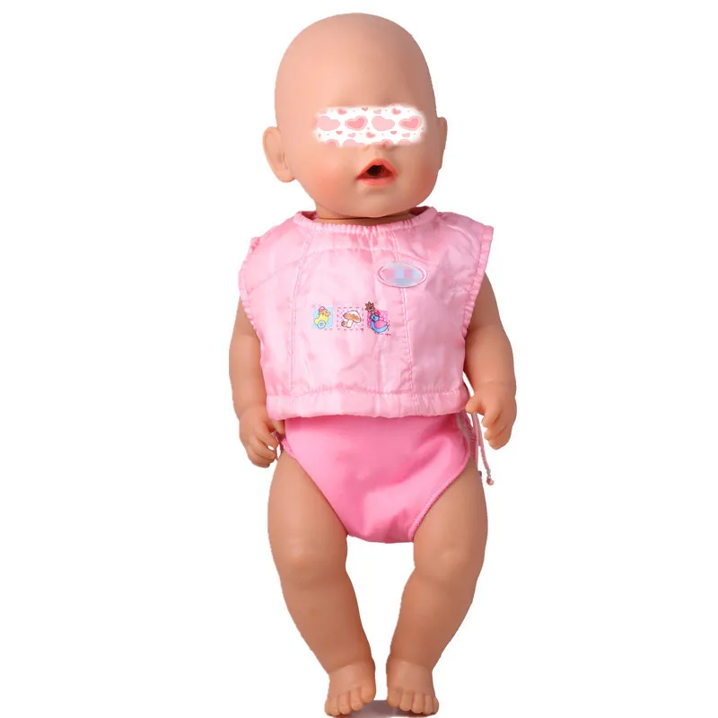 Кукольные Костюмы Одежда для кукол подходит для 43 см детская кукла розовый медведь боди с сердечком для 17 дюймов кукла лучший подарок для девочки - Цвет: clothes