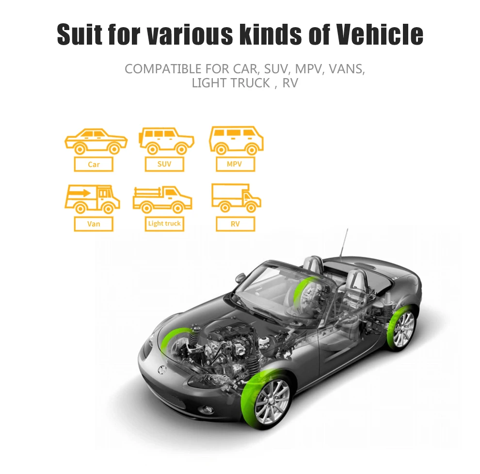TPMS BT4.0 For Car Monitor Alarm Sensor For Android/IOS TMPS Tire Pressure Gauge Auto Intelligent Tyre Monitoring System