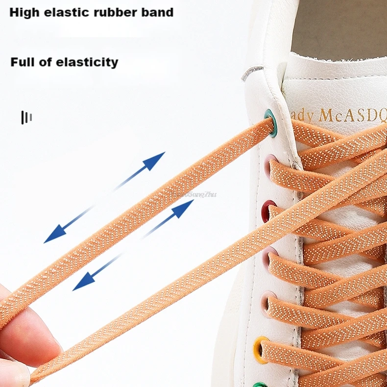 New Elastic Laces without ties Shoelaces for Sneakers Flat No Tie Shoe laces Kids Adult Quick Shoe lace Rubber Band Shoestring