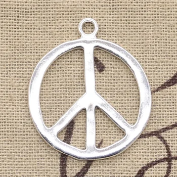 

5pcs Charms Peace Symbol 34x30mm Antique Bronze Silver Color Plated Pendants Making DIY Handmade Tibetan Bronze Finding Jewelry