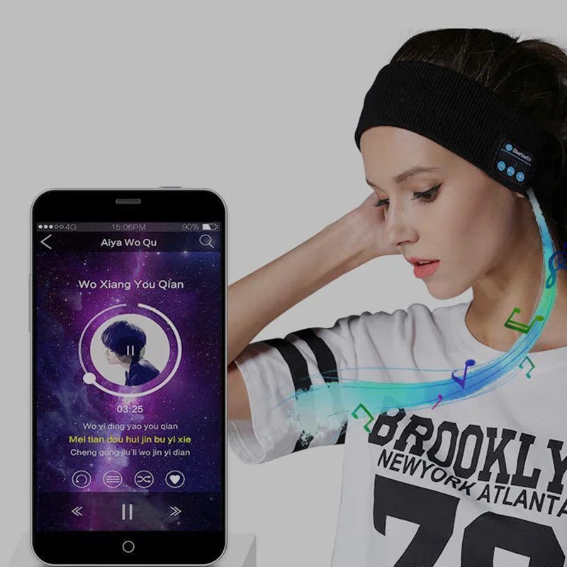 Умная Спортивная Bluetooth повязка на голову беспроводная гарнитура Музыка для спорта Музыка повязка на голову