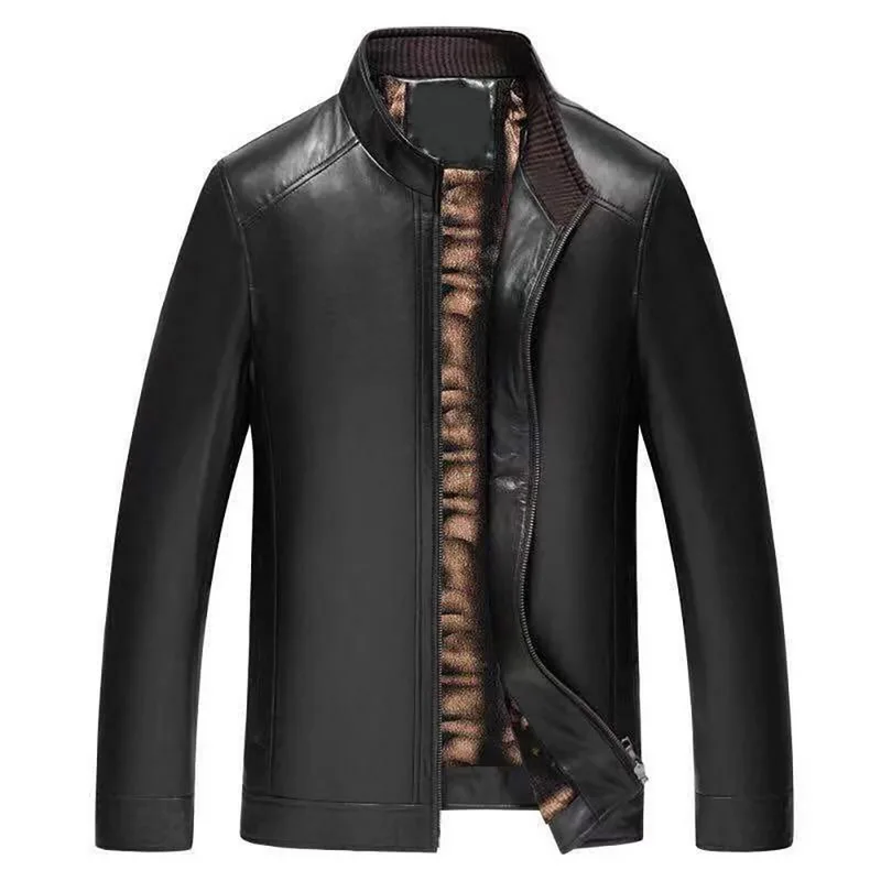SHUJIN, зимние мужские кожаные куртки, фирменное Настоящее пальто, Jaqueta Couro, мужская кожаная куртка для мужчин