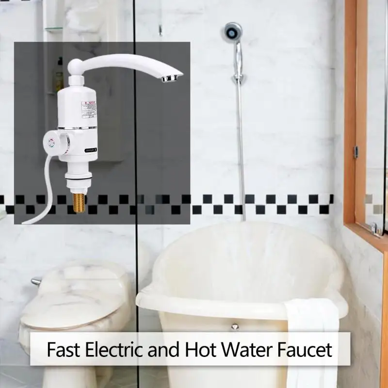 220V 3000W Portable Kitchen Electric Quick Heating Hot Water Tap Instantaneous Faucet Cold Water Dispenser Heater Dropshipping