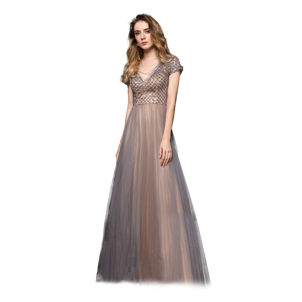 as picture Lurxy вечерние платья короткий рукав длина до пола вечернее платье vestido de festa вечернее платье для выпускного вечера платья takshita - Цвет: as picture