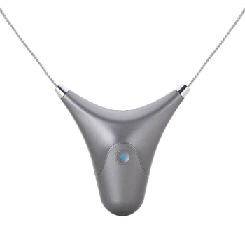 

USB Personal Wearable Air Purifier Necklace,Mini Portable Air Lonizers,Low Noise No Radiation for Adults Kids-Grey