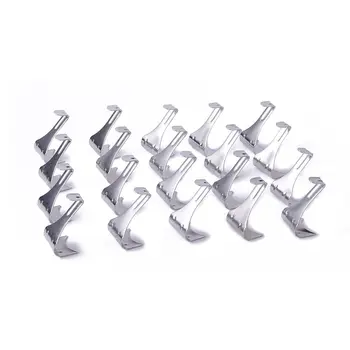 

New Silver Heavy Duty Picture Photo Frame Rail Moulding Hanging Hooks 20 Pack