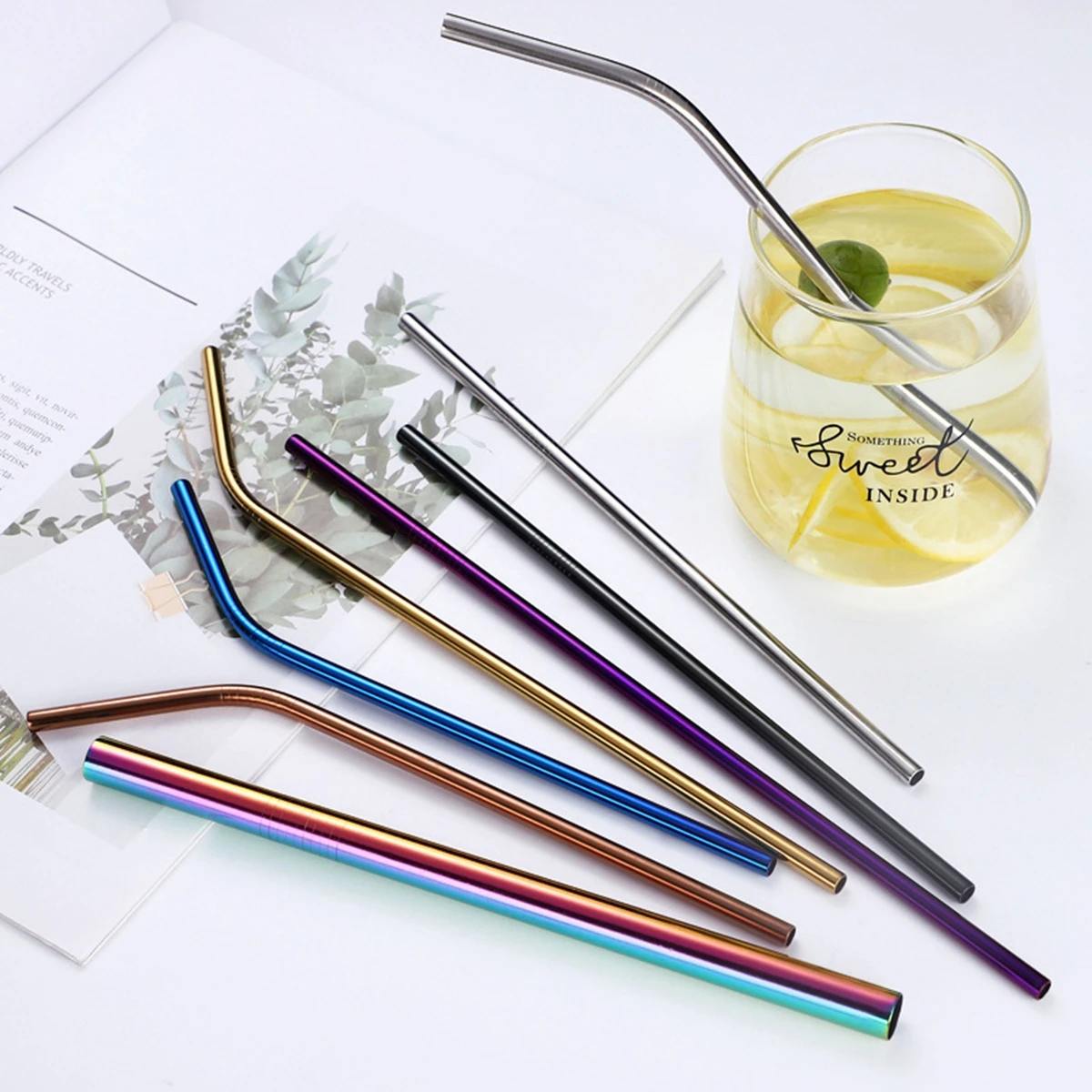 Eco-Friendly Reusable Metal Drinking Straws - Durable 304 Stainless Steel, Bent & Straight Options