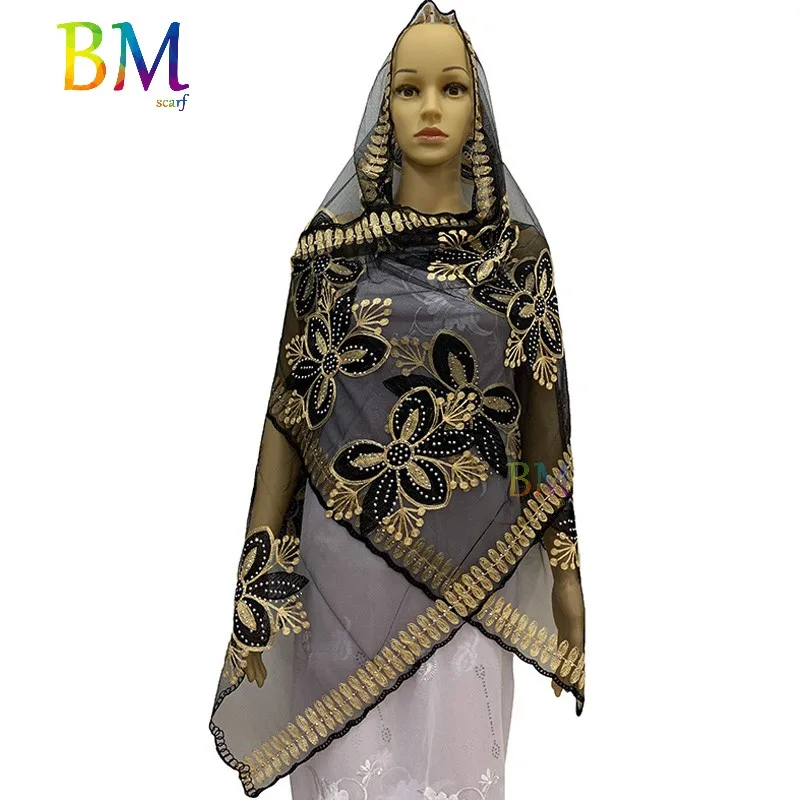 Новая африканская Женская шаль мусульманский женский шарф 200*50 см маленький шарф из тюли для шали BX09 - Цвет: BX08-7