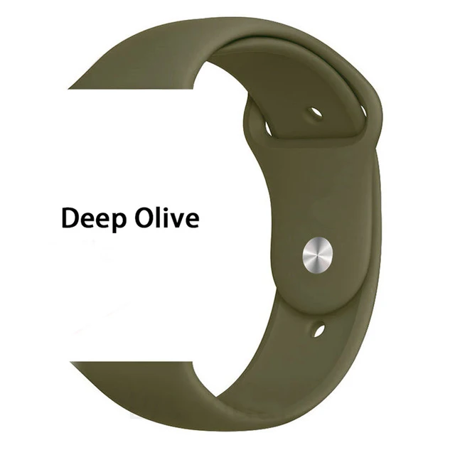 Deep Olive ALPQ ремешок для Apple ремешок для часов 38 42 мм 40 44 мм силиконовый официальный цвет ремень браслет Correa для iWatch серии 5 4 3 2 1 - Цвет ремешка: Deep Olive
