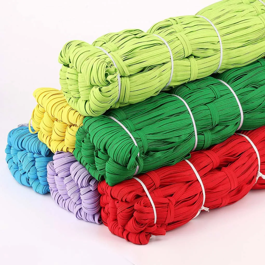 

6mm 30 Meter Elastic Band Clothes Pants Sewing Repairing DIY Solid Color Polyester Elastic Band Sewing Lace Trim Waist Band