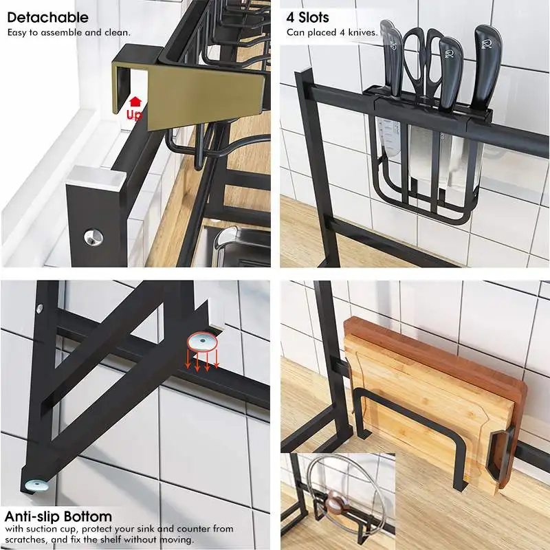Stainless Steel Kitchen Shelf Organizer Dishes Drying Rack Over Sink Drain Rack Kitchen Storage Countertop Utensils Holder Stainless Steel Kitchen Shelf Organizer Dishes Drying Rack Over Sink Drain Rack Kitchen Storage Countertop Utensils Holder